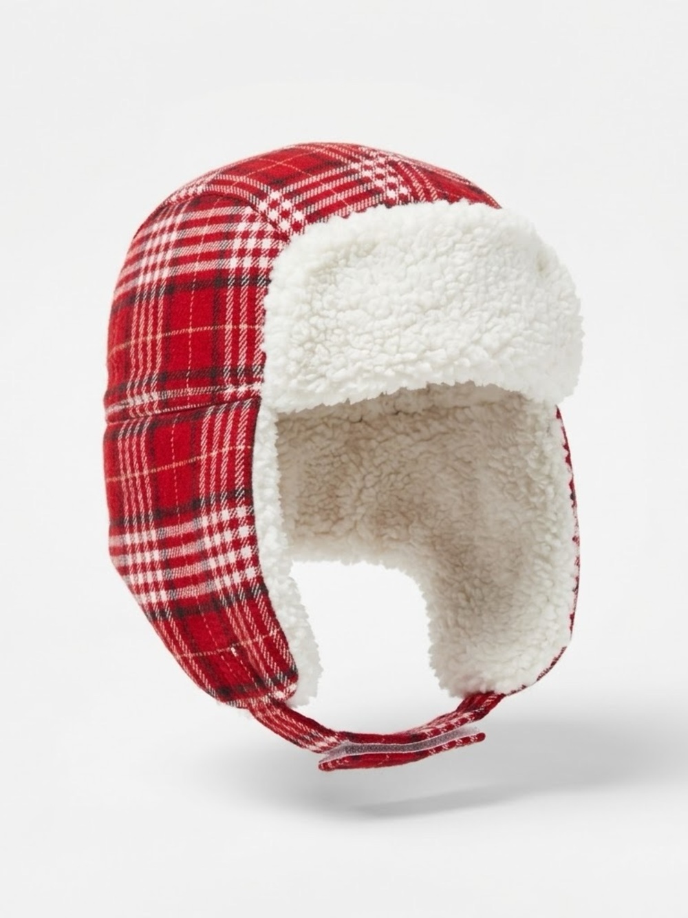 Carter's Red Plaid Sherpa-Lined Trapper Hat